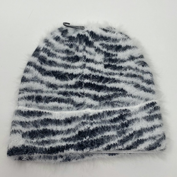 DKNY Fuzzy Animal Print Beanie Hat and Scarf Set - Picture 11 of 15